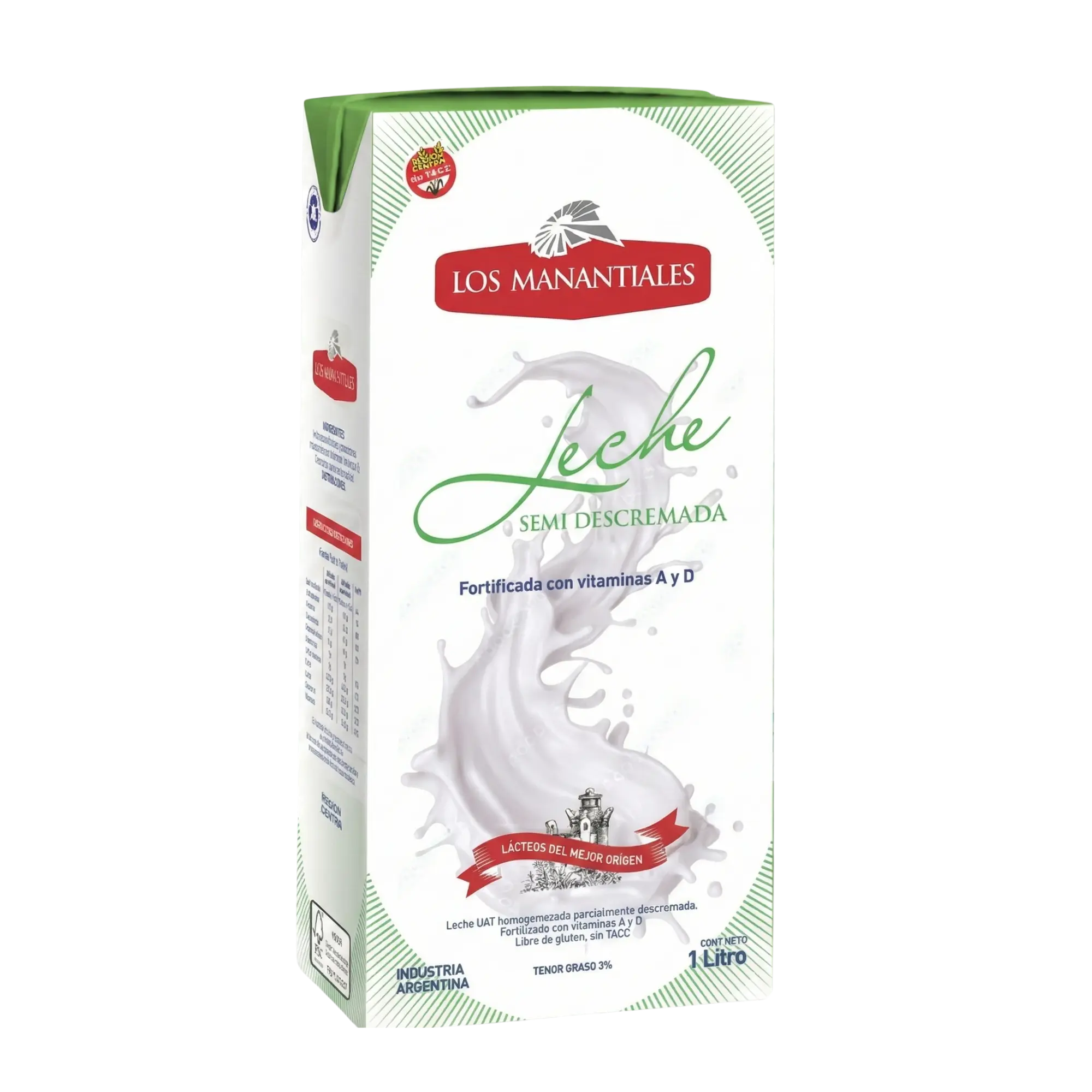 Leche Los Manantiales larga vida 1L. Fresca, nutritiva y de calidad. Comprá lácteos al por mayor en Vertiente Mayorista Mendoza.
